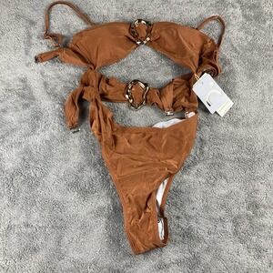 Commence Bathing Suit 1 Piece Womens Medium Brown NWT